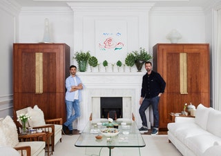 Edouard SchulerVoith and Julien Dufour in their new London home a sixstory Edwardian townhouse from the early 1900s. The...