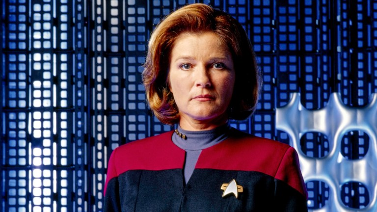 Kate Mulgrew as Captain Janeway in Star Trek Voyager